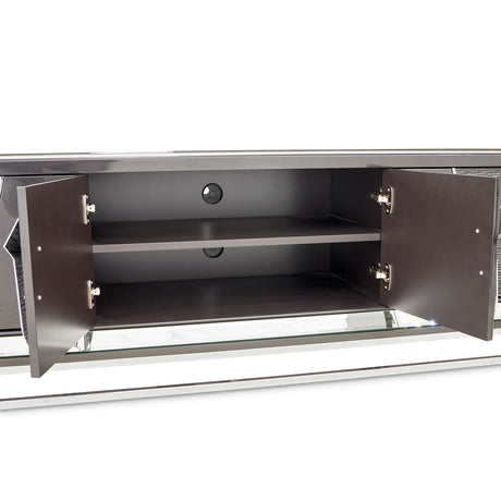 Carmela Glossy Charcoal Sand Media Cabinet from Michael Amini - Luna Furniture