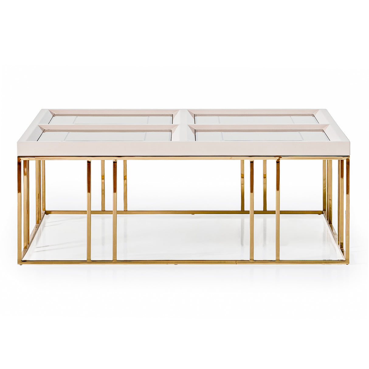 Carmela Shimmer Ivory Cocktail Table from Michael Amini - Luna Furniture