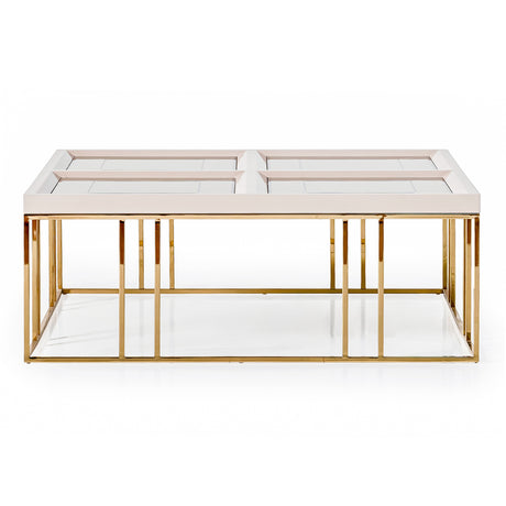 Carmela Shimmer Ivory Cocktail Table from Michael Amini - Luna Furniture