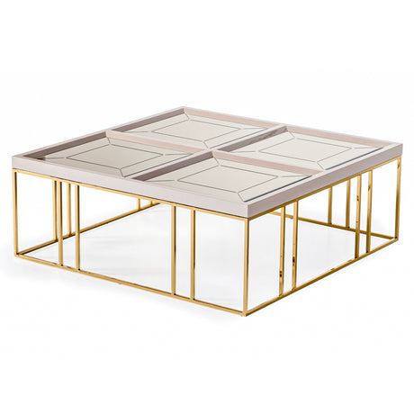 Carmela Shimmer Ivory Cocktail Table from Michael Amini - Luna Furniture