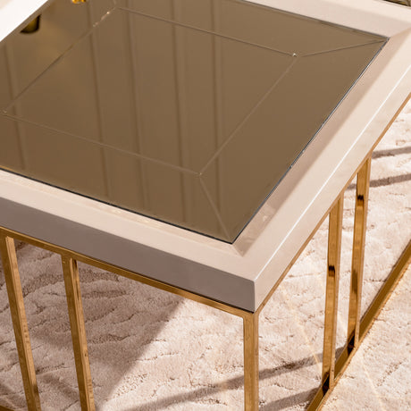 Carmela Shimmer Ivory Cocktail Table from Michael Amini - Luna Furniture
