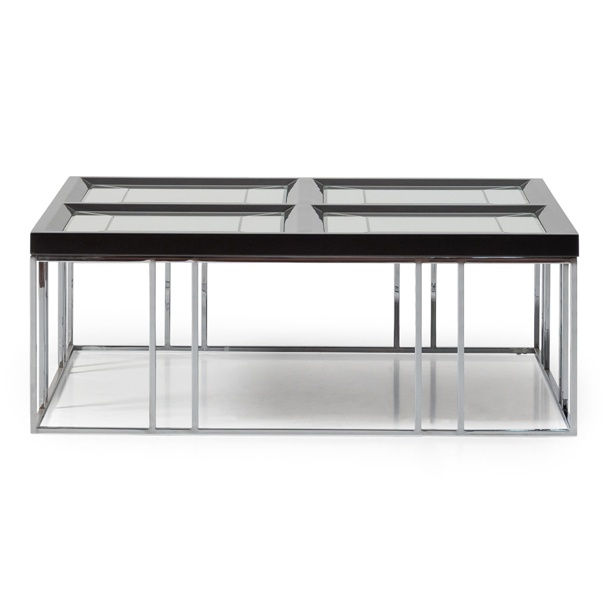 Carmela Glossy Charcoal Sand Cocktail Table from Michael Amini - Luna Furniture