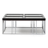 Carmela Glossy Charcoal Sand Cocktail Table from Michael Amini - Luna Furniture