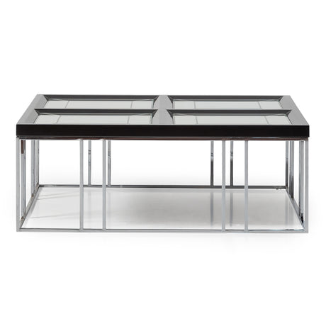 Carmela Glossy Charcoal Sand Cocktail Table from Michael Amini - Luna Furniture