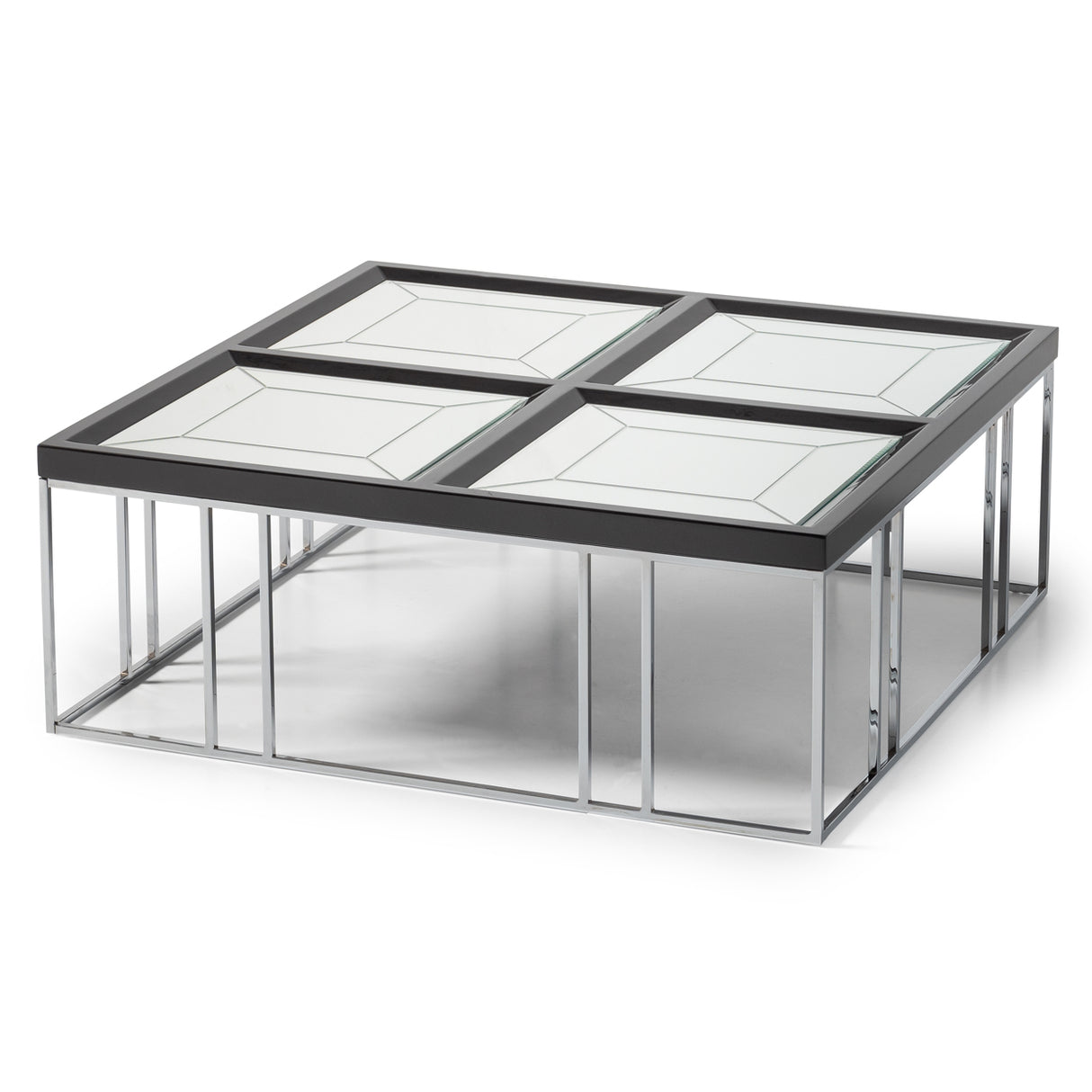 Carmela Glossy Charcoal Sand Cocktail Table from Michael Amini - Luna Furniture