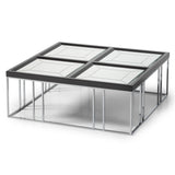 Carmela Glossy Charcoal Sand Cocktail Table from Michael Amini - Luna Furniture