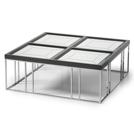 Carmela Glossy Charcoal Sand Cocktail Table from Michael Amini - Luna Furniture