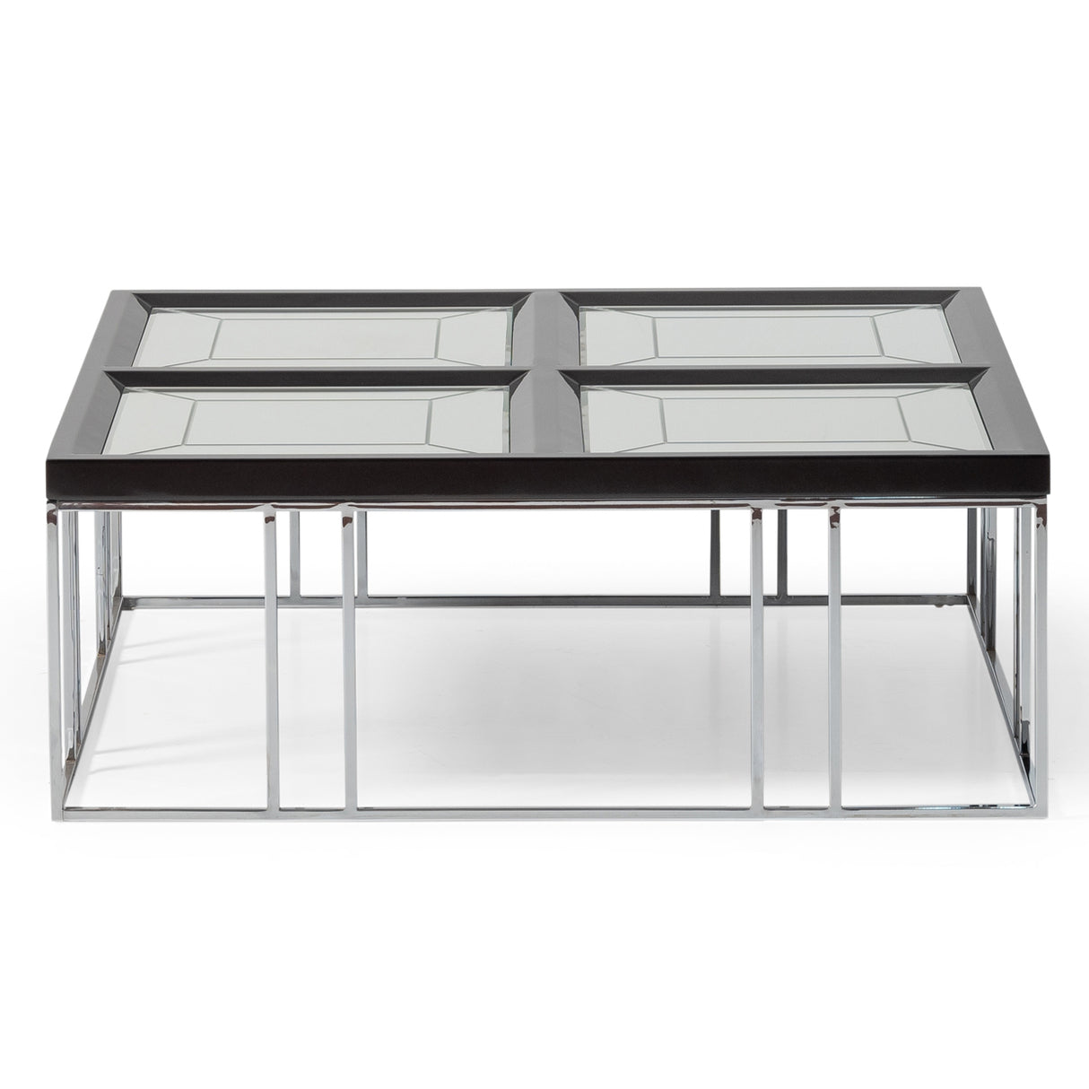Carmela Glossy Charcoal Sand Cocktail Table from Michael Amini - Luna Furniture