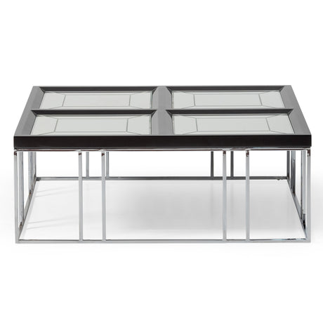 Carmela Glossy Charcoal Sand Cocktail Table from Michael Amini - Luna Furniture