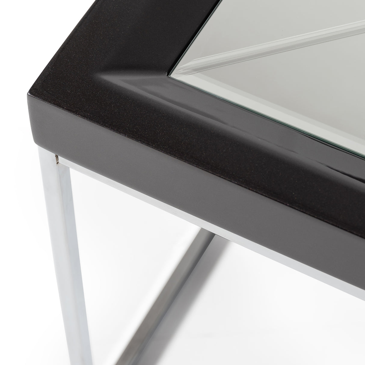 Carmela Glossy Charcoal Sand Cocktail Table from Michael Amini - Luna Furniture