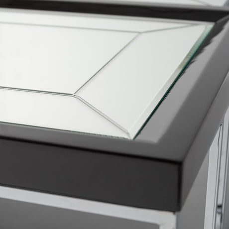 Carmela Glossy Charcoal Sand Cocktail Table from Michael Amini - Luna Furniture