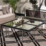 Carmela Glossy Charcoal Sand Cocktail Table from Michael Amini - Luna Furniture