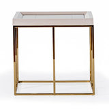 Carmela Shimmer Ivory End Table from Michael Amini - Luna Furniture