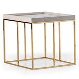 Carmela Shimmer Ivory End Table from Michael Amini - Luna Furniture