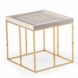 Carmela Shimmer Ivory End Table from Michael Amini - Luna Furniture