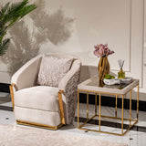 Carmela Shimmer Ivory End Table from Michael Amini - Luna Furniture