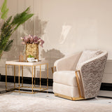 Carmela Shimmer Ivory End Table from Michael Amini - Luna Furniture