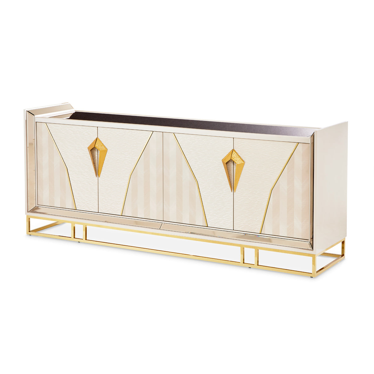 Carmela Shimmer Ivory Console Table from Michael Amini - Luna Furniture