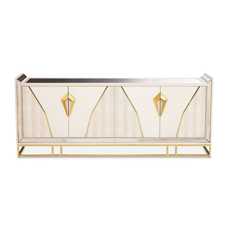 Carmela Shimmer Ivory Console Table from Michael Amini - Luna Furniture