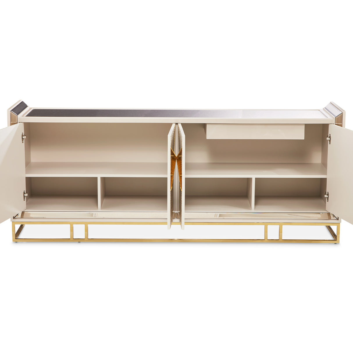 Carmela Shimmer Ivory Console Table from Michael Amini - Luna Furniture