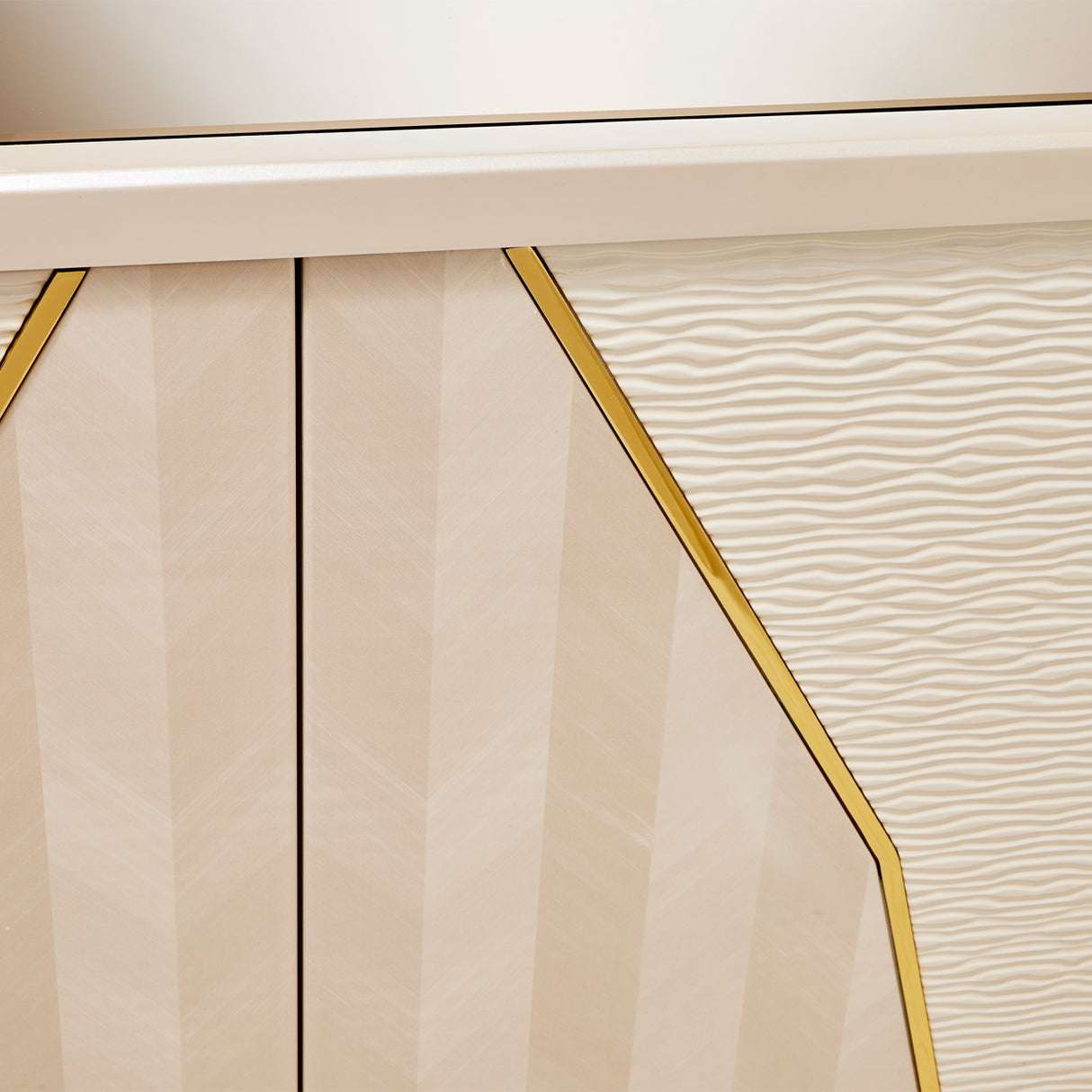 Carmela Shimmer Ivory Console Table from Michael Amini - Luna Furniture