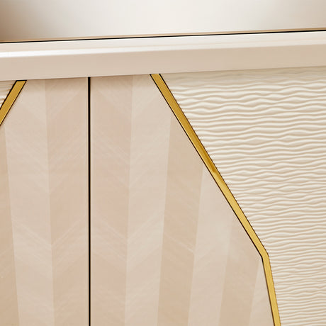 Carmela Shimmer Ivory Console Table from Michael Amini - Luna Furniture
