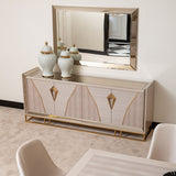 Carmela Shimmer Ivory Console Table from Michael Amini - Luna Furniture