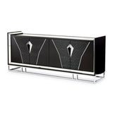 Carmela Glossy Charcoal Sand Console Table from Michael Amini - Luna Furniture