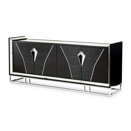 Carmela Glossy Charcoal Sand Console Table from Michael Amini - Luna Furniture