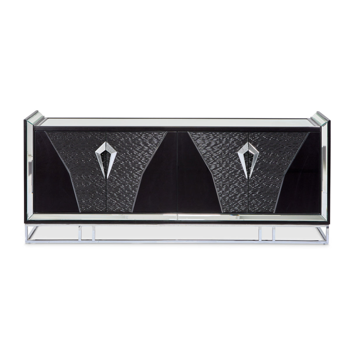 Carmela Glossy Charcoal Sand Console Table from Michael Amini - Luna Furniture