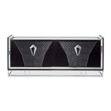 Carmela Glossy Charcoal Sand Console Table from Michael Amini - Luna Furniture
