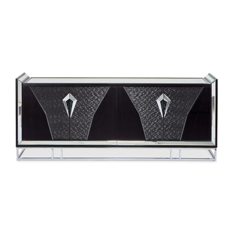 Carmela Glossy Charcoal Sand Console Table from Michael Amini - Luna Furniture