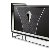 Carmela Glossy Charcoal Sand Console Table from Michael Amini - Luna Furniture