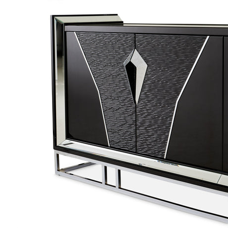 Carmela Glossy Charcoal Sand Console Table from Michael Amini - Luna Furniture