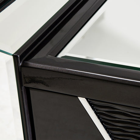 Carmela Glossy Charcoal Sand Console Table from Michael Amini - Luna Furniture