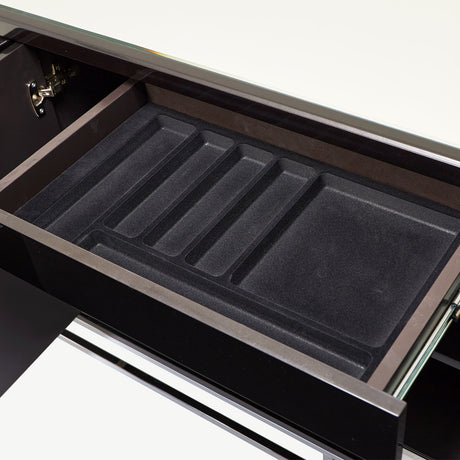 Carmela Glossy Charcoal Sand Console Table from Michael Amini - Luna Furniture