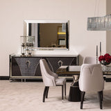 Carmela Glossy Charcoal Sand Console Table from Michael Amini - Luna Furniture