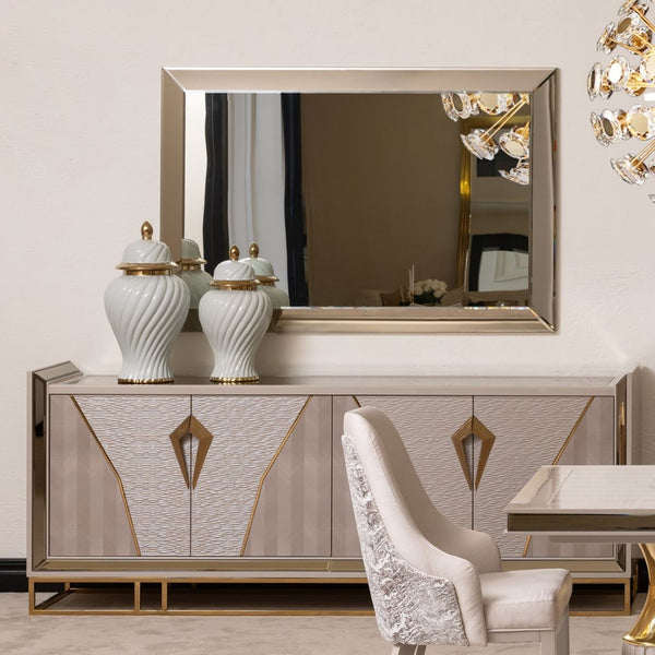 Carmela Shimmer Ivory Wall Mirror