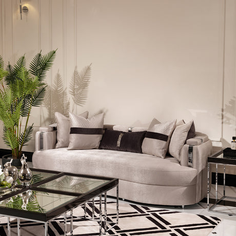 Carmela Silver Standard Sofa from Michael Amini - Luna Furniture