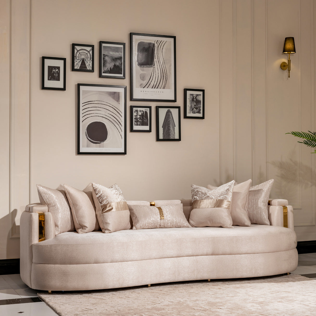 Carmela Gold Mansion Sofa from Michael Amini - Luna Furniture