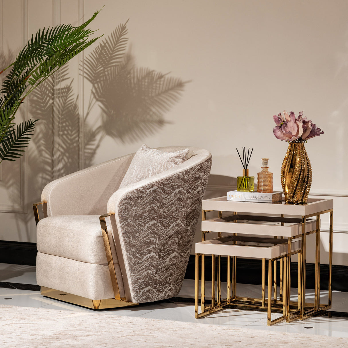 Carmela Gold Accent Chair from Michael Amini - Luna Furniture