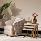 Carmela Gold Accent Chair from Michael Amini - Luna Furniture