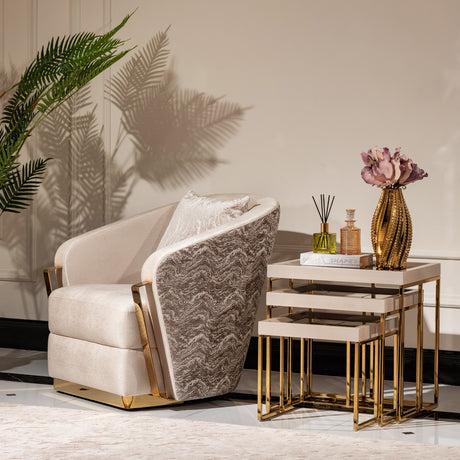 Carmela Gold Accent Chair from Michael Amini - Luna Furniture