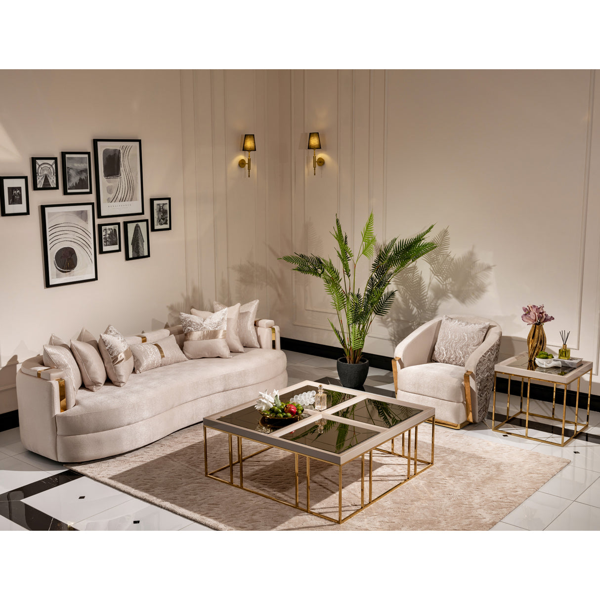 Carmela Gold Accent Chair from Michael Amini - Luna Furniture