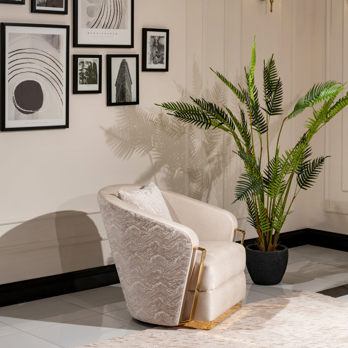 Carmela Gold Accent Chair from Michael Amini - Luna Furniture
