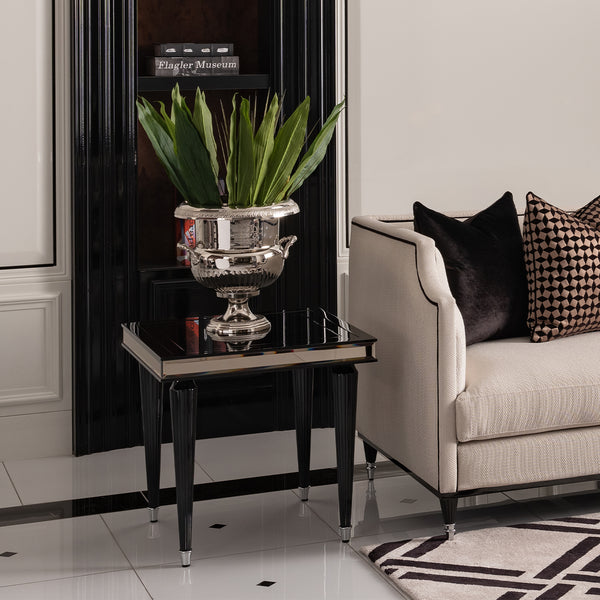 La Francaise Black Side Table - Black Ice