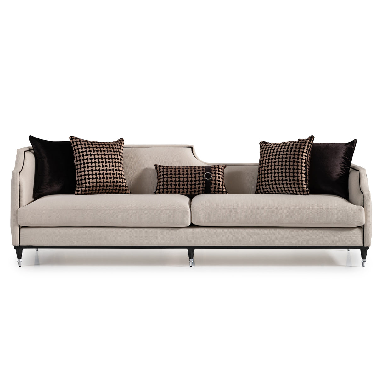 La Francaise Black Mansion Sofa - Café Au Lait from Michael Amini - Luna Furniture