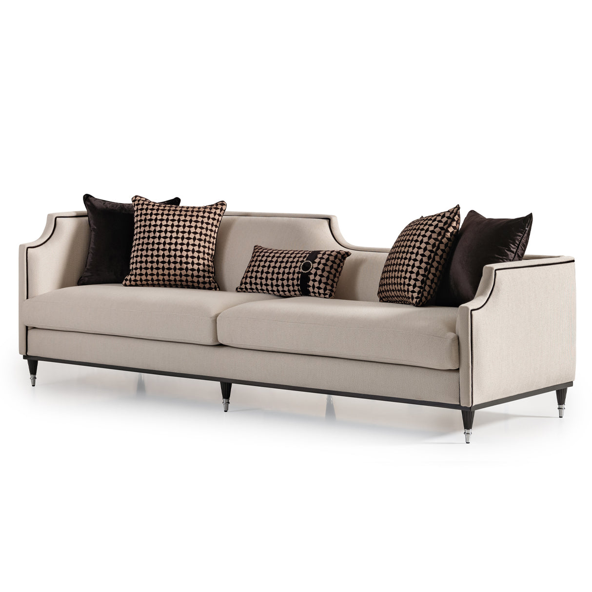 La Francaise Black Mansion Sofa - Café Au Lait from Michael Amini - Luna Furniture