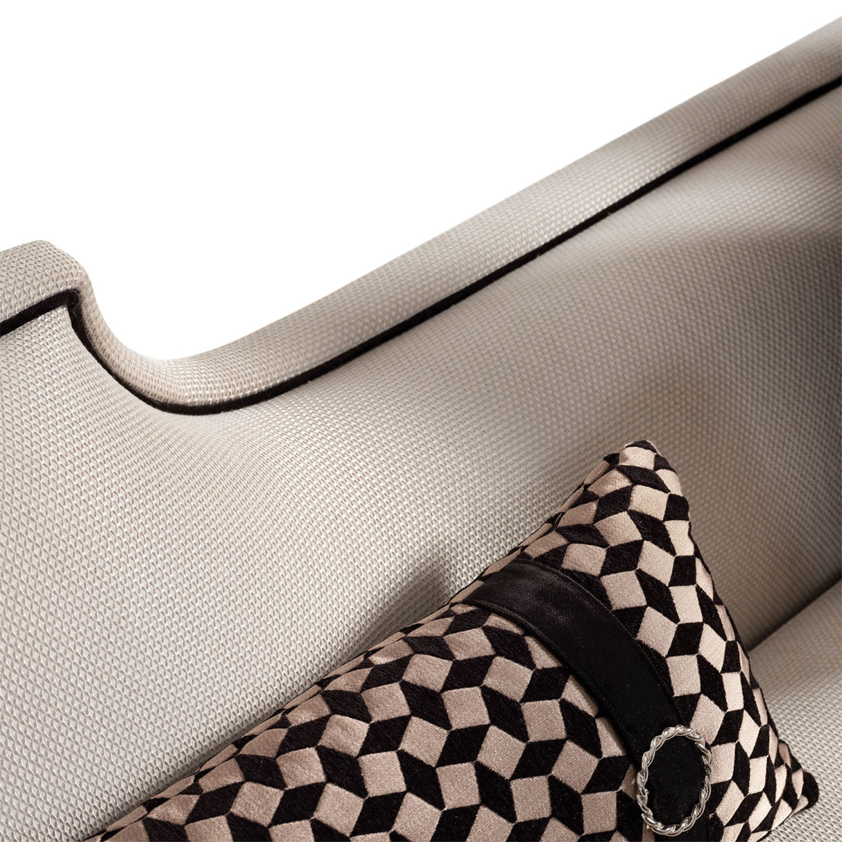 La Francaise Black Mansion Sofa - Café Au Lait from Michael Amini - Luna Furniture