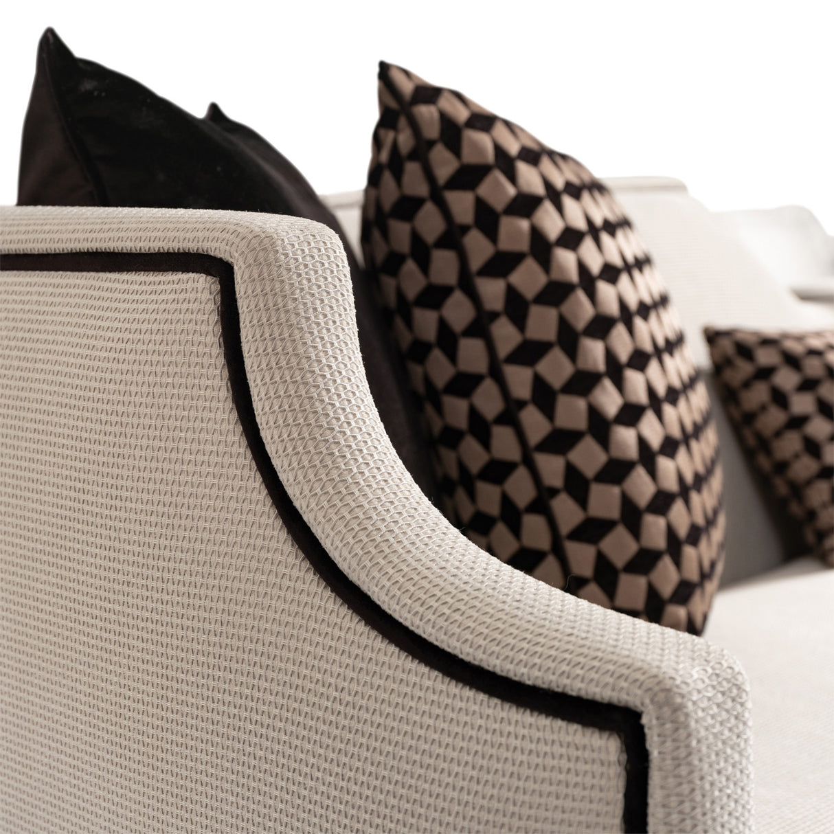 La Francaise Black Mansion Sofa - Café Au Lait from Michael Amini - Luna Furniture